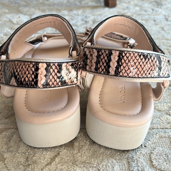 New VINCE Carver Sport Adjustable Strap Sandals Lychee Pink Snake Print eu 38.5 - Picture 12 of 13